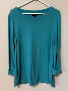 J. Jill Wearever Collection Ribbed Tunic M Turquoise